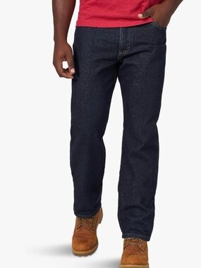 Men's Dark Blue Straight-Leg Jeans